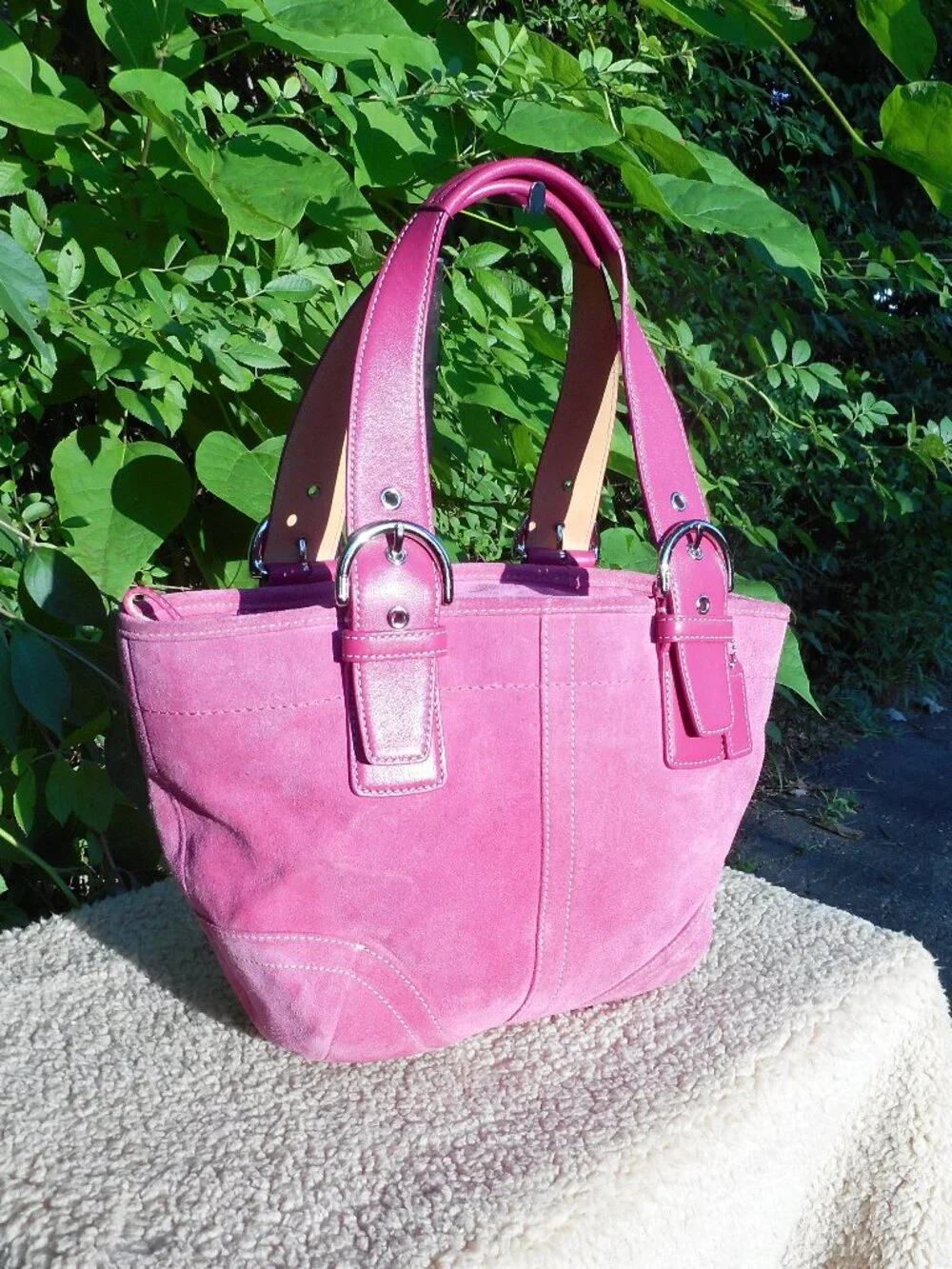 Vintage Coach SOHO Suede Tote 9522, EUC in Orchid Pink